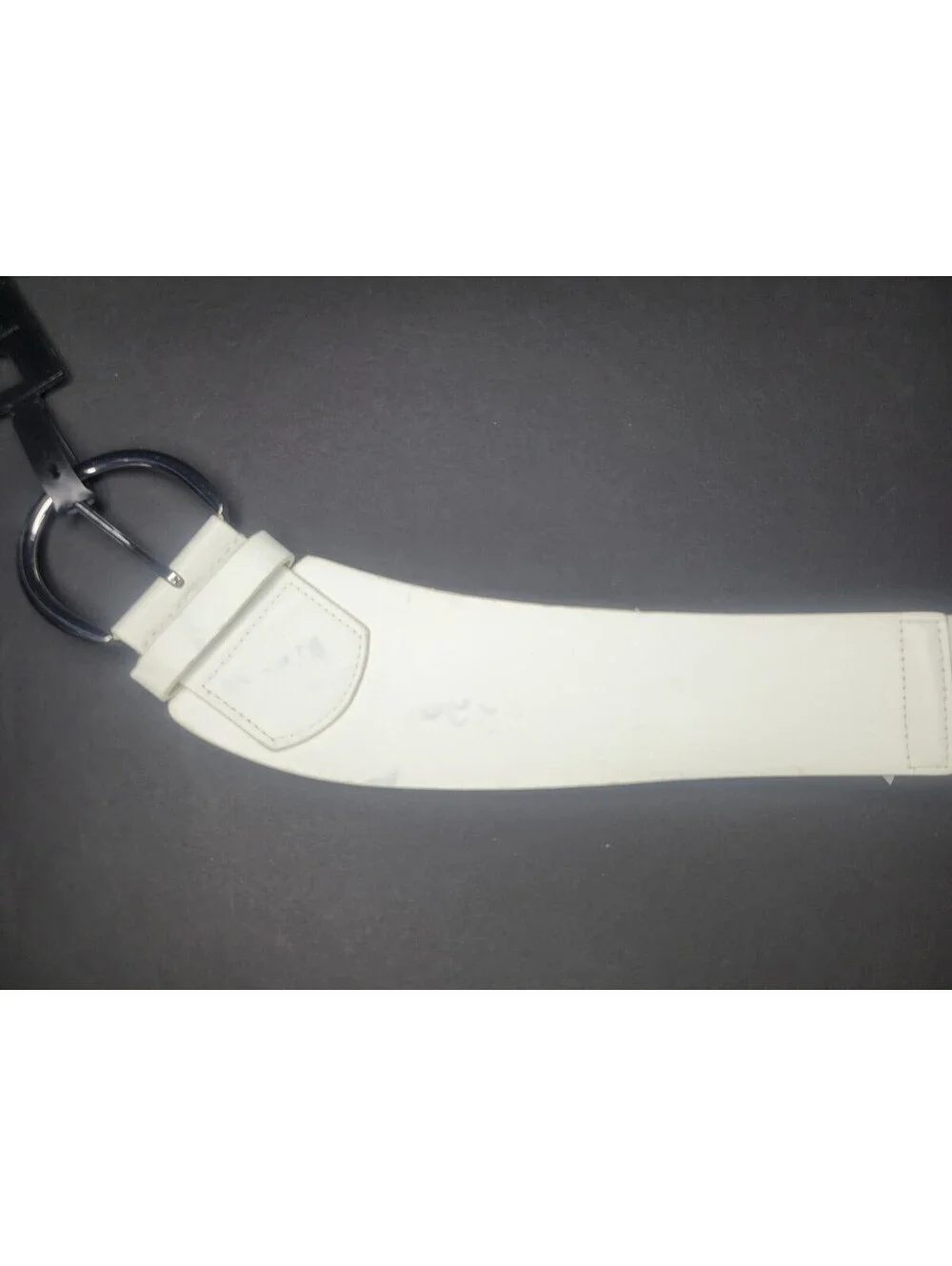 INC INTERNATIONAL CONCEPTS Womens Wide Stretch belt white M/L